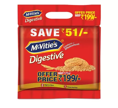 Mcvitie'S Digestive High Fibre Biscuits With Goodness Of Wholewheat, 1kg Super Saver Family Pack