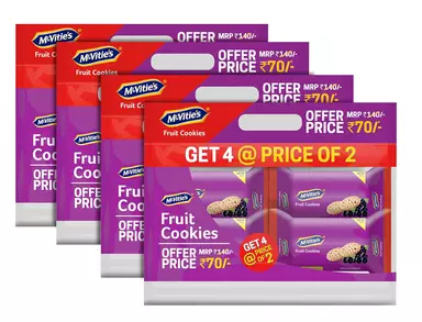Mcvities Fruit Cookies With Goodness Of Blackcurrant, 300g (Buy 2 Get 2 Free) (Pack Of 4).