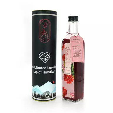 Rosa Mystica Wellness Premium Buransh (Rhododendron) Squash And Juice Glass Bottle With No Added Sugar & Colors - 500 Ml