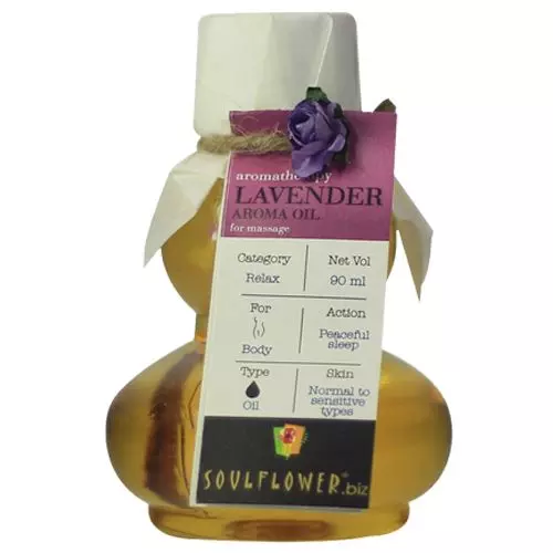 Soulflower Lavender Aroma Massage Oil, 90 ml