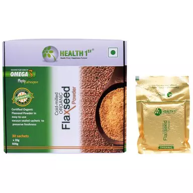 Health 1st Flaxseed Powder - Cold Milled, Organic, 600 g packet