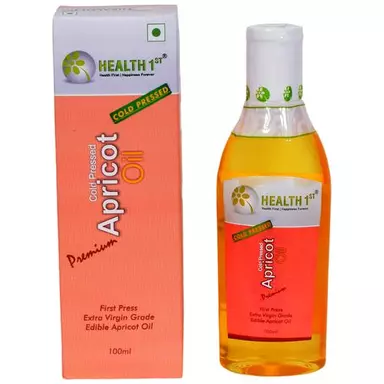 Health 1st Apricot Oil - Cold Pressed, 100 ml Bottle