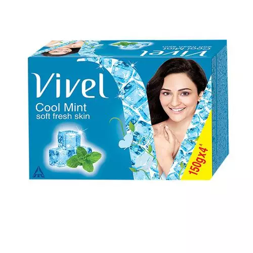 Vivel Bathing Soap - Cool Mint, 600 g ( Pack of 4)