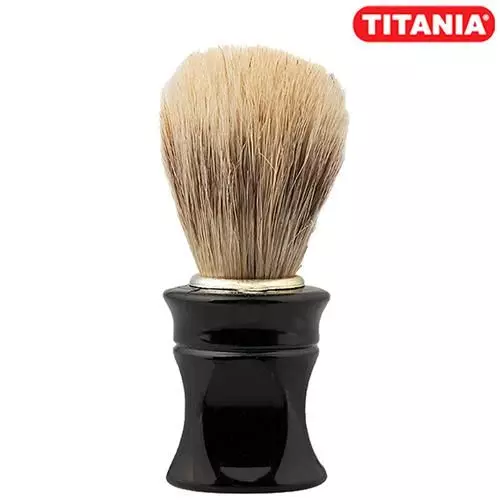 Titania Shaving Brush - With Natural Bristles, Durable, Small, Black, DP100145, 1 pc