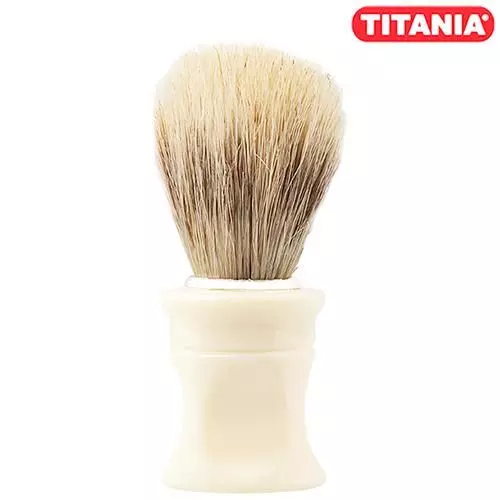 Titania Shaving Brush - With Natural Bristles, Durable, Small, Beige, DP100146, 1 pc