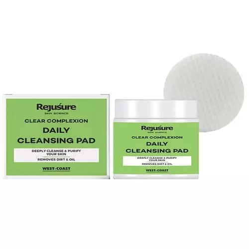 Rejusure Daily Cleansing Pad - Deeply Cleanse, Purify Your Skin & Removes Dirt & Oil. Paraben & Sulphate Free, 50 pcs