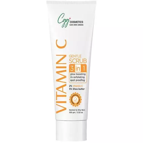 CGG Cosmetics Vitamin C Gentle Face Scrub 3 In 1 Glow Boosting 2x Exfoliating Spot Proofing For All Skin Types, 100 g