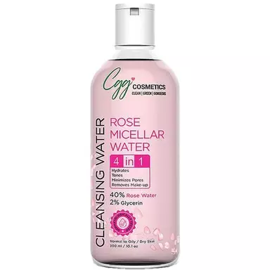 CGG Cosmetics Rose Water Micellar Cleansing Water 4 In 1 Skin Hydration Removing Makeup, Cleanse & Minimizing Pores For All Skin Types, 300 ml