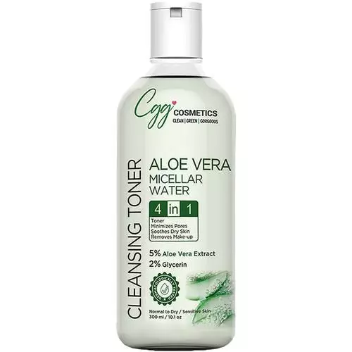 CGG Cosmetics Aloe Vera Micellar Water 4 In 1 Toner - Removes Makeup|, Minimizes Pores, Soothes Dry Skin With Pure Aloe Vera For All Skin Types. Vegan...More