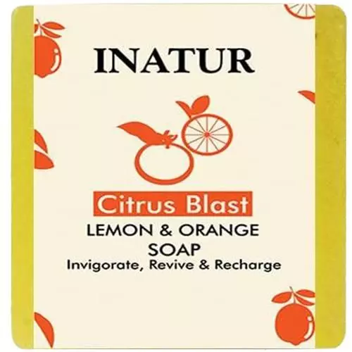 INATUR Citrus Blast Lemon & Orange Soap - Helps To Feel Refreshed, 125 g