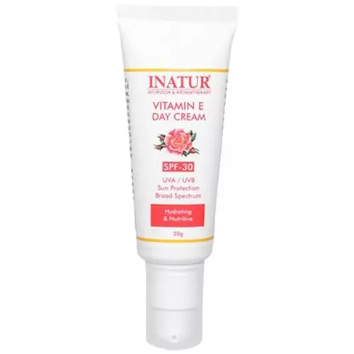 INATUR Vitamin E Day Cream With SPF-30 - Hydrates & Provides Sun Protection, 30 g