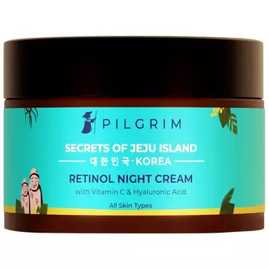 PILGRIM Retinol Night Cream With Vitamin C & Hyaluronic Acid - Treats Signs Of Ageing, 50 g