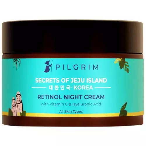 PILGRIM Retinol Night Cream With Vitamin C & Hyaluronic Acid - Treats Signs Of Ageing, 50 g