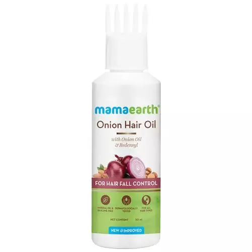 Mamaearth Onion Hair Oil With Redensyl - Controls Hair-Fall, Silicone Free, 50 ml