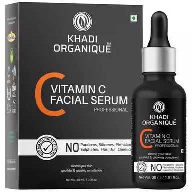 Khadi Organique Vitamin C Face Serum - For Youthful, Whitening & Glowing Skin, 30 ml
