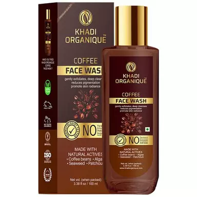 Khadi Organique Coffee Face Wash - Gently Exfoliates, Deeply Cleanses, Promotes Skin Radiance, 100 ml