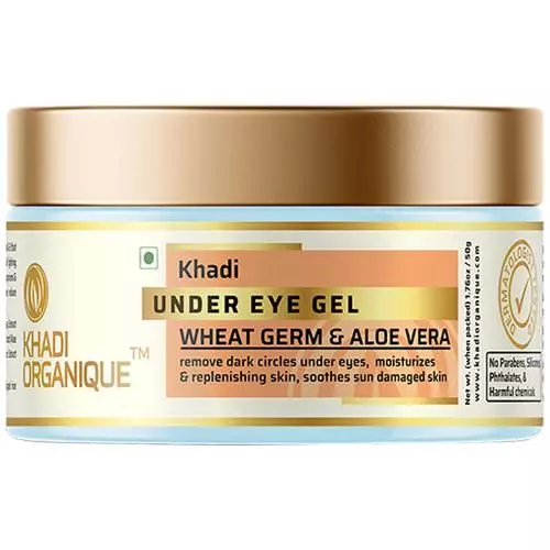 Khadi Organique Under Eye Gel - With Wheat Germ & Aloe Vera Extracts, Removes Dark Circles, 50 g