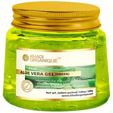 Khadi Organique Aloevera Gel - Green, Rejuvenates & Hydrates Skin, 200 g