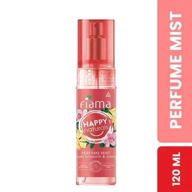 Fiama Happy Naturals Perfume Mists - Plum Blossom & Ylang, Long-lasting Fragrance, 120 ml Bottle