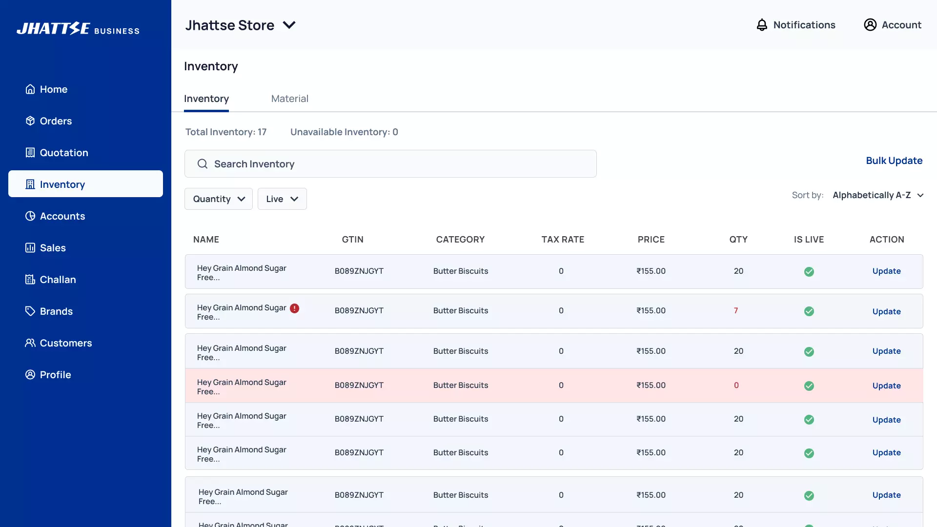 Inventory Management Panel