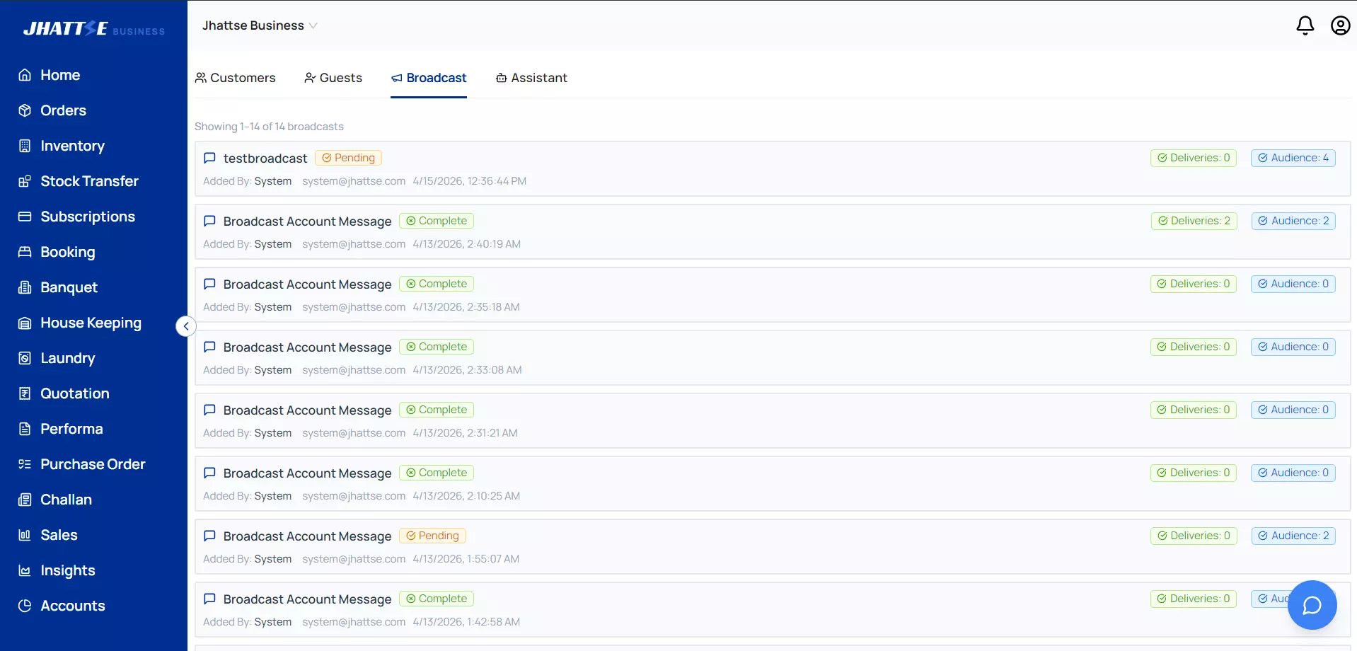 WhatsApp Chatbot broadcast campaign flow