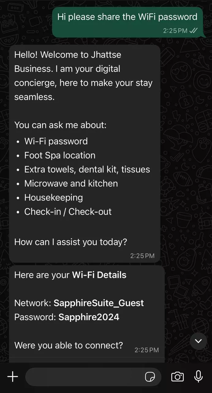 Automated chatbot response for customer queries