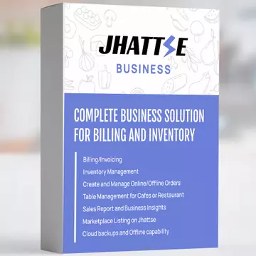 Jhattse Software for Billing, Inventory & Accounting| QUATERLY plan (Desktop + Mobile) | Email delivery
