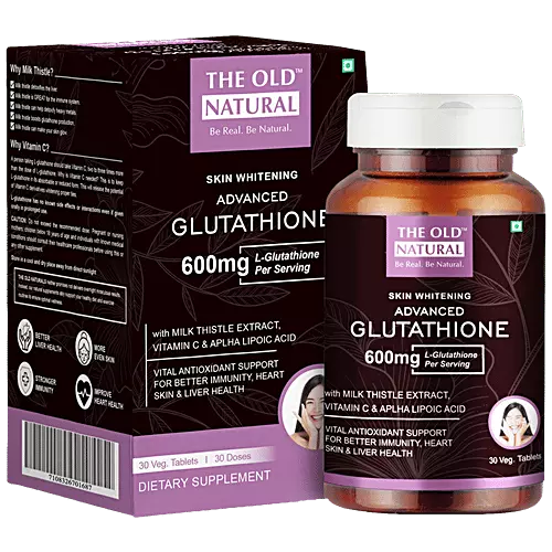 The Old Natural Advance Glutathione 600 mg Tablets - Vitamin C & E, Biotin, Grape Seed Extract, For Skin Glow, 30 pcs - Jhattse The Old Natural Advance Glutathione 600 mg Tablets - Vitamin C & E, Biotin, Grape Seed Extract, For Skin Glow, 30 pcs - Jhattse