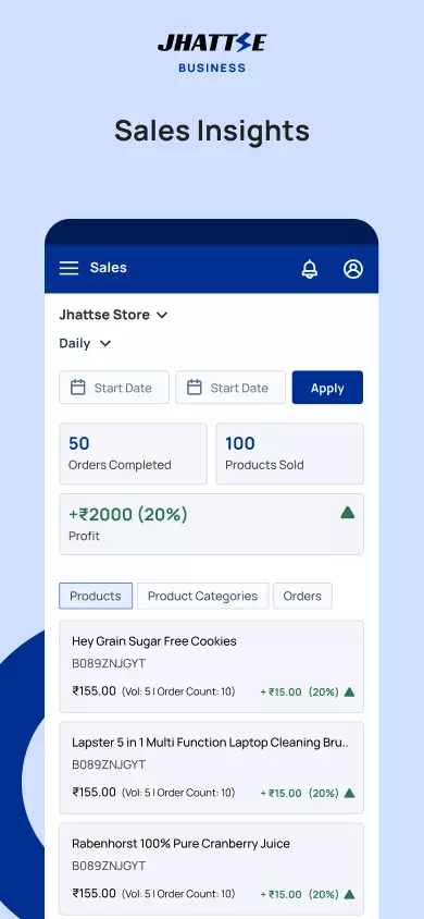 Jhattse Business manages Sales Records & Statistics